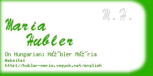 maria hubler business card